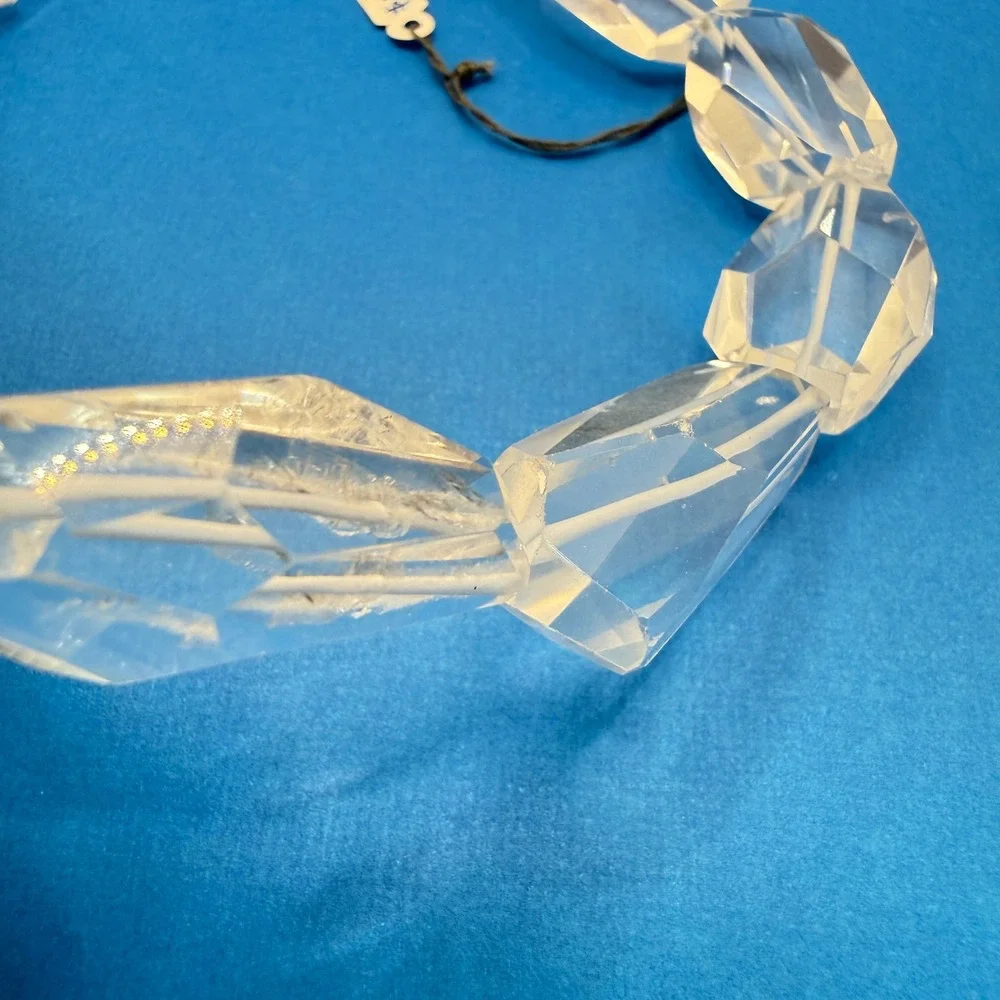 Rock Crystal Quartz Faceted Coffin Lozenge 1